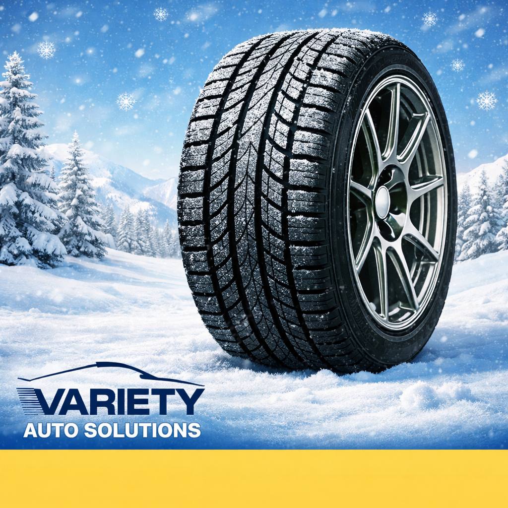 Winter Tire Promotion with winter tire installation at Variety Auto Solutions